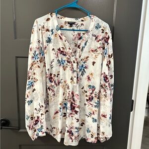 Torrid Cream Floral Blouse